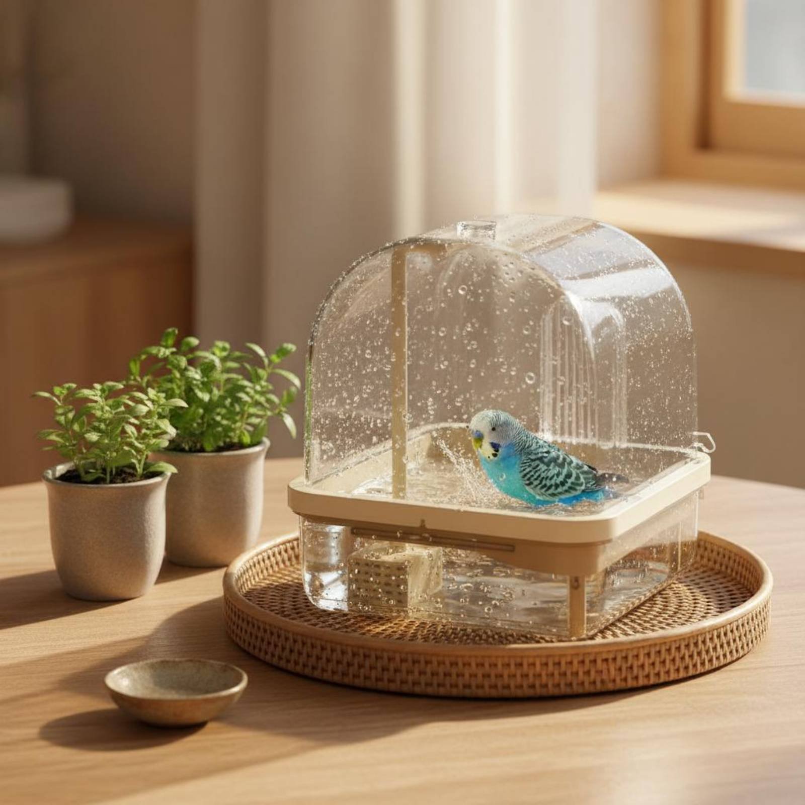 Pet Supplies In - Baño para Aves Colgante con Vista