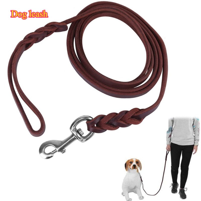 Pet Supplies First - Correa de piel de vaca de
