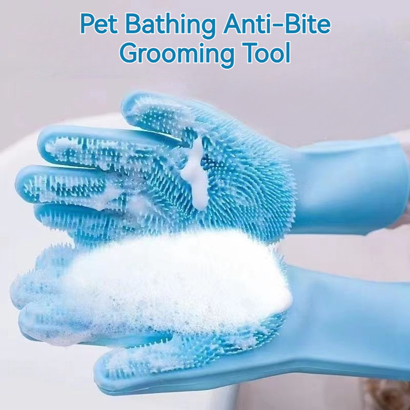 Pet Supplies Dog Wash - Guante de Baño para Mascotas, Antiarañazos,